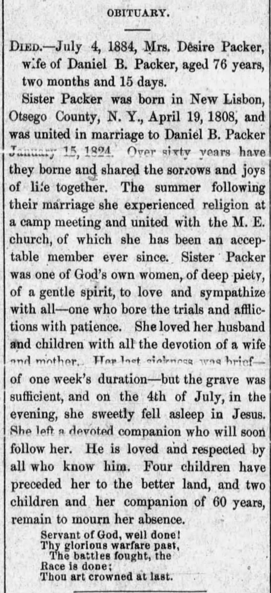 desire's obituary