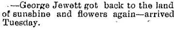 George Jewett clipping