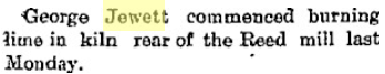 George Jewett clipping