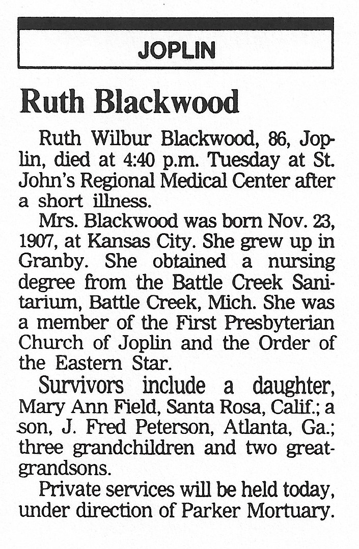 Ruth obit